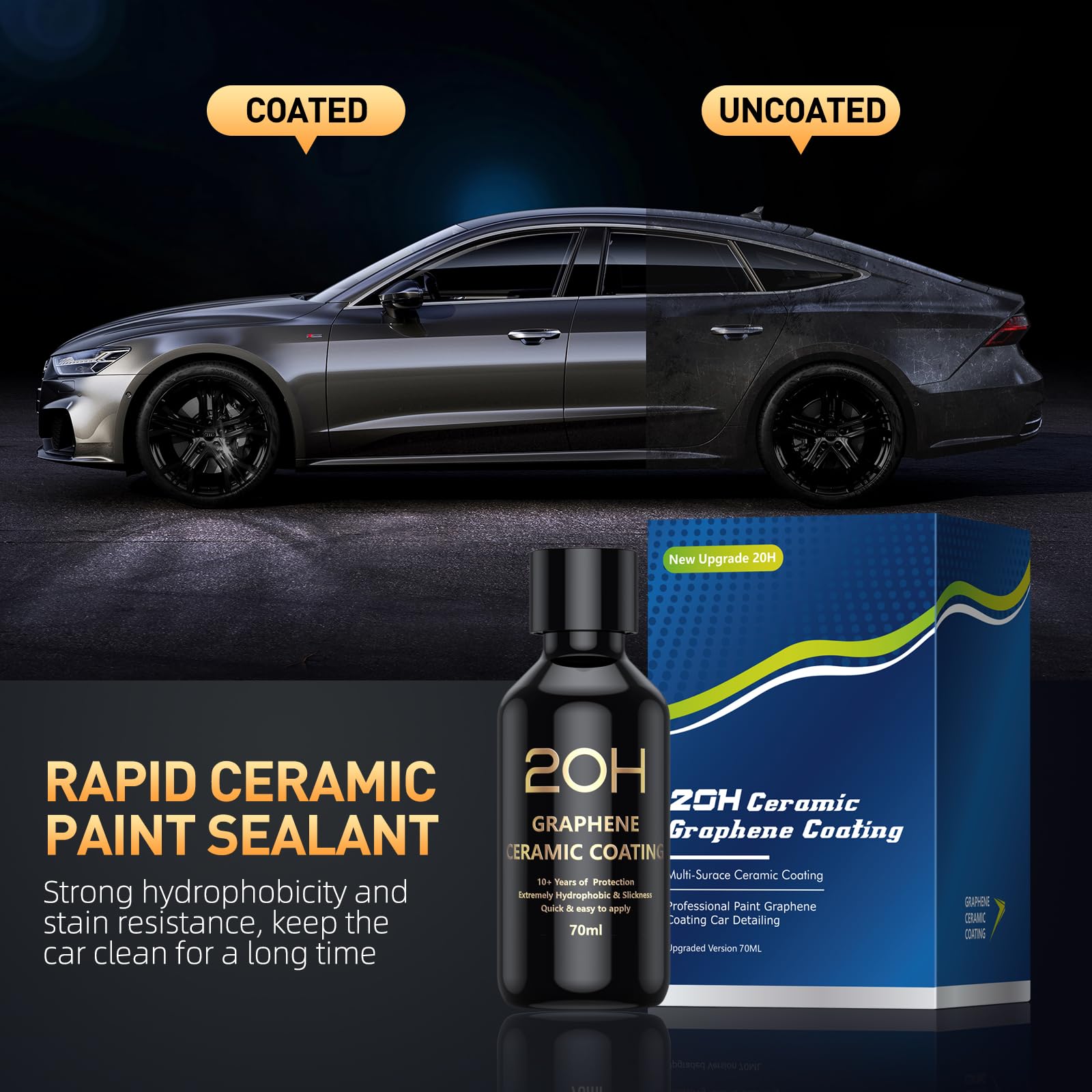 20H Advanced Graphene Ceramic Coating for Cars (70ml) - Car Detailing Kit